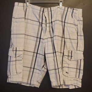 Mens plaid Grey and light blue shorts